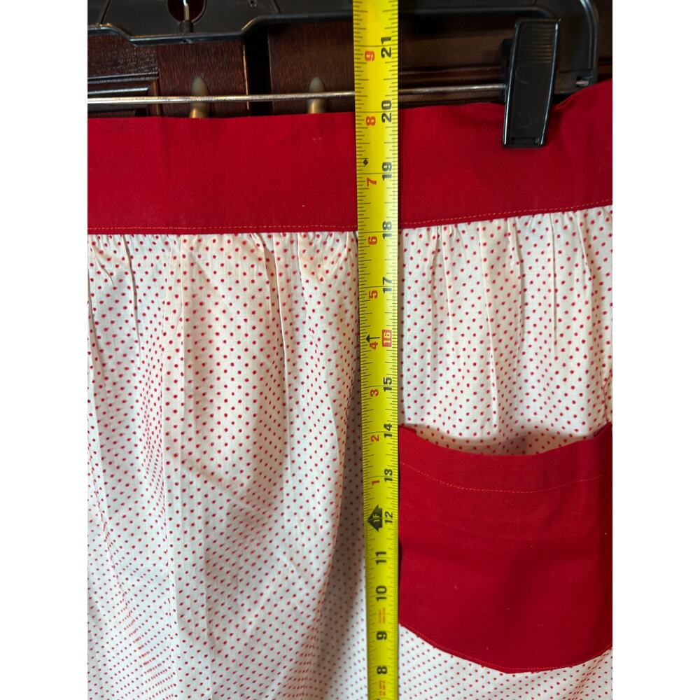 Vintage Inspired Waist Apron Red / White Polka Dots Retro - Picture 5 of 6